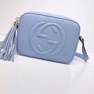 Baby blue Gucci small disco bag